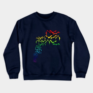 Bats in rainbow colors Crewneck Sweatshirt